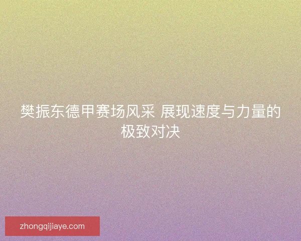 樊振东德甲赛场风采 展现速度与力量的极致对决