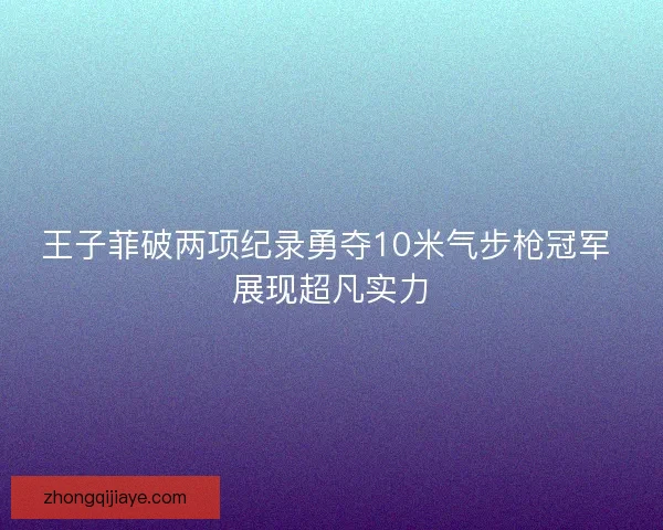 王子菲破两项纪录勇夺10米气步枪冠军 展现超凡实力