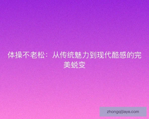体操不老松：从传统魅力到现代酷感的完美蜕变