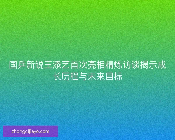 国乒新锐王添艺首次亮相精炼访谈揭示成长历程与未来目标